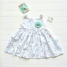 Poppy Dress in Bunny Garden Print